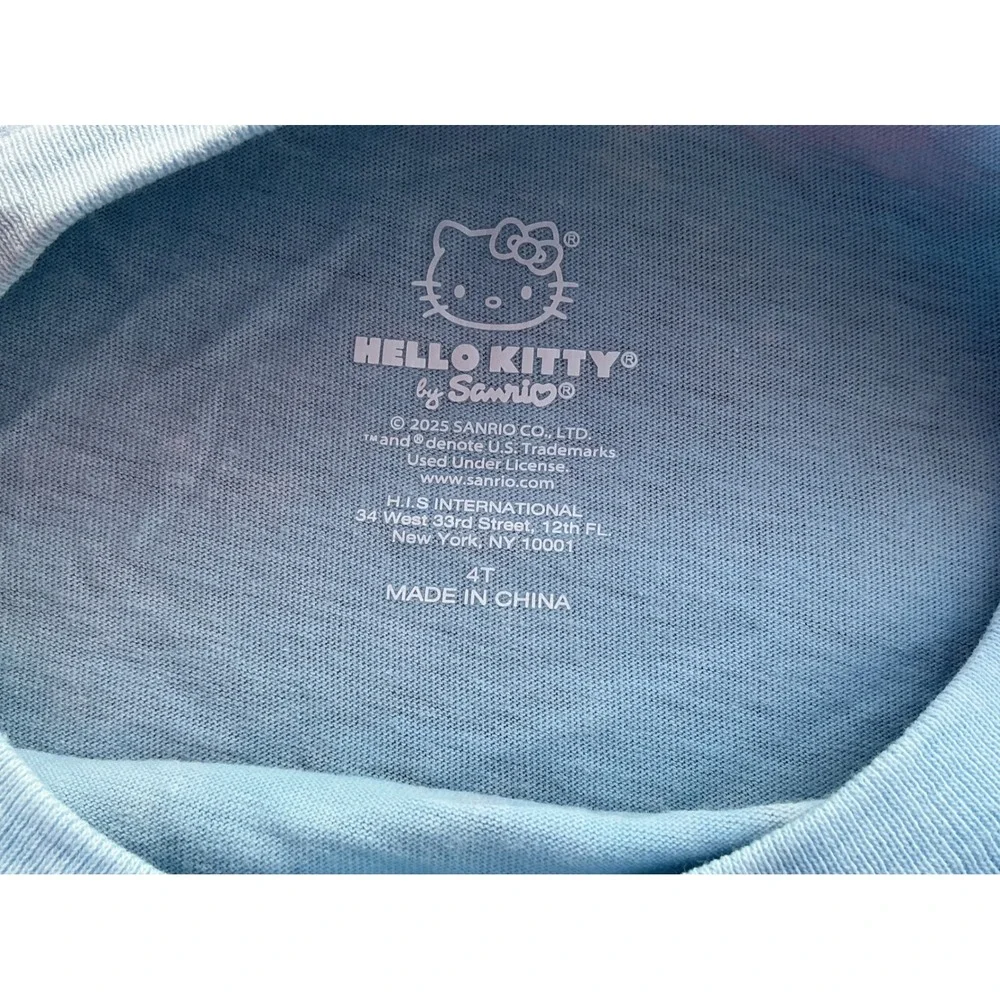 Hello Kitty Graphic T-Shirt Kids 4T 4th of July Excellent Floral Flag Sanrio Tee